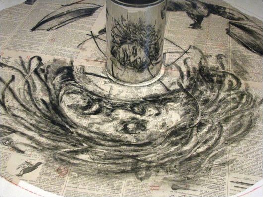 Anamorphic Artworks Only Seen With A Mirror Cylinder