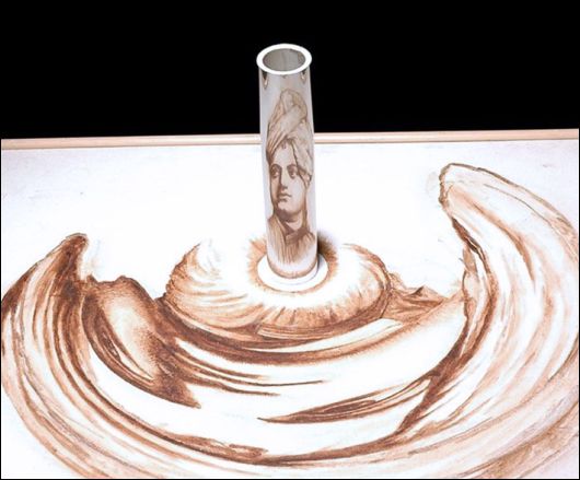 Anamorphic Artworks Only Seen With A Mirror Cylinder