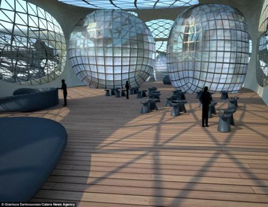 Amazing Spine Shaped Luxurious Floating Hotel Concept