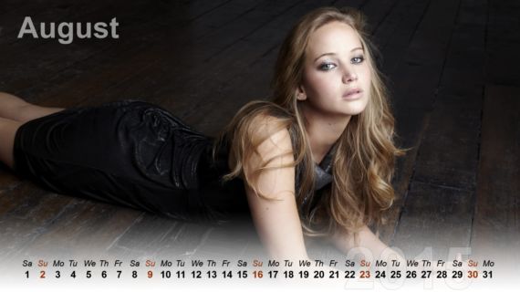 Beautiful Jennifer Lawrence Calendar 2015